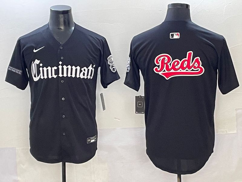 Men 2025 Cincinnati Reds Blank Black Five generations Joint Name Nike MLB Jersey style 8->cincinnati reds->MLB Jersey
